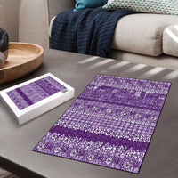 Hawaiian Hibiscus Honu Puzzle Purple Mele Kalikimaka Palaka Spirit - Polynesian Pride