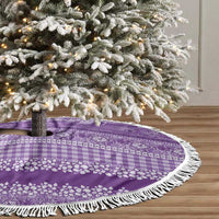 Hawaiian Hibiscus Honu Tree Skirt Purple Mele Kalikimaka Palaka Spirit - Polynesian Pride