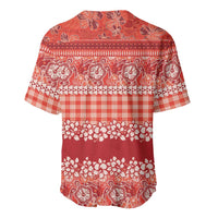 Hawaiian Hibiscus Honu Baseball Jersey Red Mele Kalikimaka Palaka Spirit - Polynesian Pride