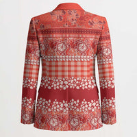 Hawaiian Hibiscus Honu Blazer Red Mele Kalikimaka Palaka Spirit - Polynesian Pride