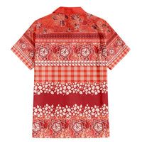 Hawaiian Hibiscus Honu Family Matching Mermaid Dress and Hawaiian Shirt Red Mele Kalikimaka Palaka Spirit LT9 - Polynesian Pride