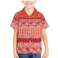 Hawaiian Hibiscus Honu Family Matching Mermaid Dress and Hawaiian Shirt Red Mele Kalikimaka Palaka Spirit LT9 - Polynesian Pride