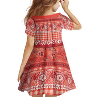 Hawaiian Hibiscus Honu Family Matching Tank Maxi Dress and Hawaiian Shirt Red Mele Kalikimaka Palaka Spirit LT9 - Polynesian Pride