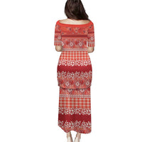 Hawaiian Hibiscus Honu Puletasi Red Mele Kalikimaka Palaka Spirit - Polynesian Pride