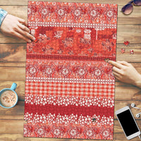 Hawaiian Hibiscus Honu Puzzle Red Mele Kalikimaka Palaka Spirit - Polynesian Pride