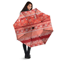 Hawaiian Hibiscus Honu Umbrella Red Mele Kalikimaka Palaka Spirit - Polynesian Pride