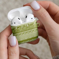 Hawaiian Hibiscus Honu AirPods Case Sage Green Mele Kalikimaka Palaka Spirit - Polynesian Pride