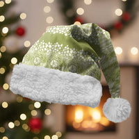 Hawaiian Hibiscus Honu Christmas Santa Hat Sage Green Mele Kalikimaka Palaka Spirit - Polynesian Pride
