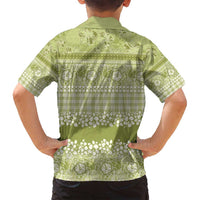 Hawaiian Hibiscus Honu Family Matching Long Sleeve Bodycon Dress and Hawaiian Shirt Sage Green Mele Kalikimaka Palaka Spirit LT9 - Polynesian Pride