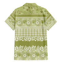 Hawaiian Hibiscus Honu Family Matching Mermaid Dress and Hawaiian Shirt Sage Green Mele Kalikimaka Palaka Spirit LT9 - Polynesian Pride