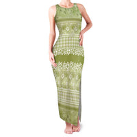 Hawaiian Hibiscus Honu Family Matching Tank Maxi Dress and Hawaiian Shirt Sage Green Mele Kalikimaka Palaka Spirit LT9 Sage Green - Polynesian Pride