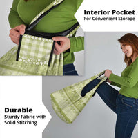 Hawaiian Hibiscus Honu Grocery Bag Sage Green Mele Kalikimaka Palaka Spirit - Polynesian Pride