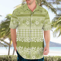 Hawaiian Hibiscus Honu Hawaiian Shirt Sage Green Mele Kalikimaka Palaka Spirit - Polynesian Pride