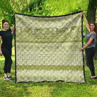 Hawaiian Hibiscus Honu Quilt Sage Green Mele Kalikimaka Palaka Spirit - Polynesian Pride