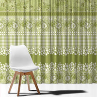 Hawaiian Hibiscus Honu Window Curtain Sage Green Mele Kalikimaka Palaka Spirit - Polynesian Pride