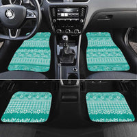 Hawaiian Hibiscus Honu Car Mats Turquoise Mele Kalikimaka Palaka Spirit - Polynesian Pride