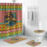 Hawaiian Pineapples Skull Bathroom Set Mele Kalikimaka Palaka Quilt Pattern - Polynesian Pride