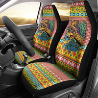Hawaiian Pineapples Skull Car Seat Cover Mele Kalikimaka Palaka Quilt Pattern - Polynesian Pride