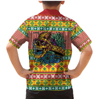 Hawaiian Pineapples Skull Family Matching Mermaid Dress and Hawaiian Shirt Mele Kalikimaka Palaka Quilt Pattern LT9 - Polynesian Pride