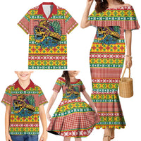 Hawaiian Pineapples Skull Family Matching Mermaid Dress and Hawaiian Shirt Mele Kalikimaka Palaka Quilt Pattern LT9 - Polynesian Pride