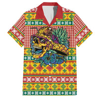 Hawaiian Pineapples Skull Hawaiian Shirt Mele Kalikimaka Palaka Quilt Pattern - Polynesian Pride