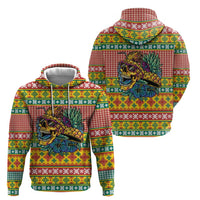 Hawaiian Pineapples Skull Hoodie Mele Kalikimaka Palaka Quilt Pattern - Polynesian Pride