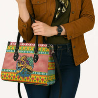 Hawaiian Pineapples Skull Leather Bag Mele Kalikimaka Palaka Quilt Pattern - Polynesian Pride