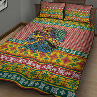 Hawaiian Pineapples Skull Quilt Bed Set Mele Kalikimaka Palaka Quilt Pattern - Polynesian Pride