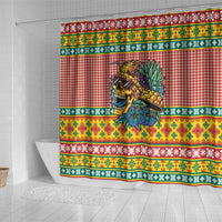 Hawaiian Pineapples Skull Shower Curtain Mele Kalikimaka Palaka Quilt Pattern - Polynesian Pride