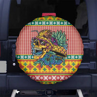 Hawaiian Pineapples Skull Spare Tire Cover Mele Kalikimaka Palaka Quilt Pattern - Polynesian Pride