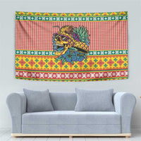 Hawaiian Pineapples Skull Tapestry Mele Kalikimaka Palaka Quilt Pattern - Polynesian Pride