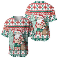 Hawaiian Funny Santa Surf Baseball Jersey Mele Kalikimaka Palaka Quilt Pattern - Polynesian Pride