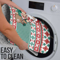 Hawaiian Funny Santa Surf Bathroom Set Mele Kalikimaka Palaka Quilt Pattern - Polynesian Pride