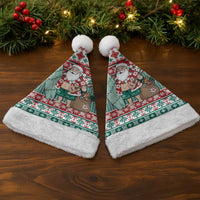 Hawaiian Funny Santa Surf Christmas Santa Hat Mele Kalikimaka Palaka Quilt Pattern - Polynesian Pride