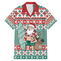 Hawaiian Funny Santa Surf Family Matching Mermaid Dress and Hawaiian Shirt Mele Kalikimaka Palaka Quilt Pattern - Polynesian Pride