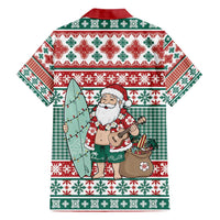 Hawaiian Funny Santa Surf Family Matching Short Sleeve Bodycon Dress and Hawaiian Shirt Mele Kalikimaka Palaka Quilt Pattern - Polynesian Pride