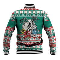 Hawaiian Skull Surfs Baseball Jacket Mele Kalikimaka Palaka Quilt Pattern - Polynesian Pride