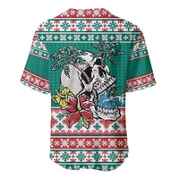 Hawaiian Skull Surfs Baseball Jersey Mele Kalikimaka Palaka Quilt Pattern - Polynesian Pride