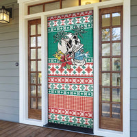 Hawaiian Skull Surfs Door Cover Mele Kalikimaka Palaka Quilt Pattern - Polynesian Pride