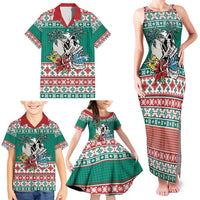Hawaiian Skull Surfs Family Matching Tank Maxi Dress and Hawaiian Shirt Mele Kalikimaka Palaka Quilt Pattern LT9 - Polynesian Pride