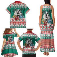 Hawaiian Skull Surfs Family Matching Tank Maxi Dress and Hawaiian Shirt Mele Kalikimaka Palaka Quilt Pattern LT9 - Polynesian Pride