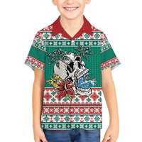 Hawaiian Skull Surfs Hawaiian Shirt Mele Kalikimaka Palaka Quilt Pattern - Polynesian Pride