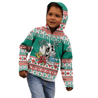 Hawaiian Skull Surfs Kid Hoodie Mele Kalikimaka Palaka Quilt Pattern - Polynesian Pride