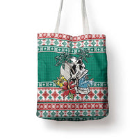 Hawaiian Skull Surfs Tote Bag Mele Kalikimaka Palaka Quilt Pattern - Polynesian Pride