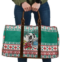 Hawaiian Skull Surfs Travel Bag Mele Kalikimaka Palaka Quilt Pattern - Polynesian Pride