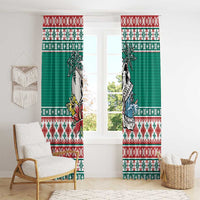 Hawaiian Skull Surfs Window Curtain Mele Kalikimaka Palaka Quilt Pattern - Polynesian Pride