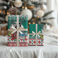 Hawaiian Skull Surfs Wrapping Paper Mele Kalikimaka Palaka Quilt Pattern - Polynesian Pride