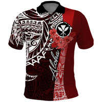 Aloha Vintage Hawaii Tribal Polo Shirt Red Style LT9 Red - Polynesian Pride