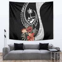 Hafa Adai Guam Tapestry Tropical Flowers with Polynesian Pattern LT9 - Polynesian Pride