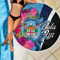Bula Fiji Vintage Fijian Masi Pattern Beach Blanket Blue Unique LT9 - Polynesian Pride